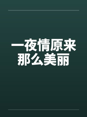 一夜情原来那么美丽笔趣阁无弹窗